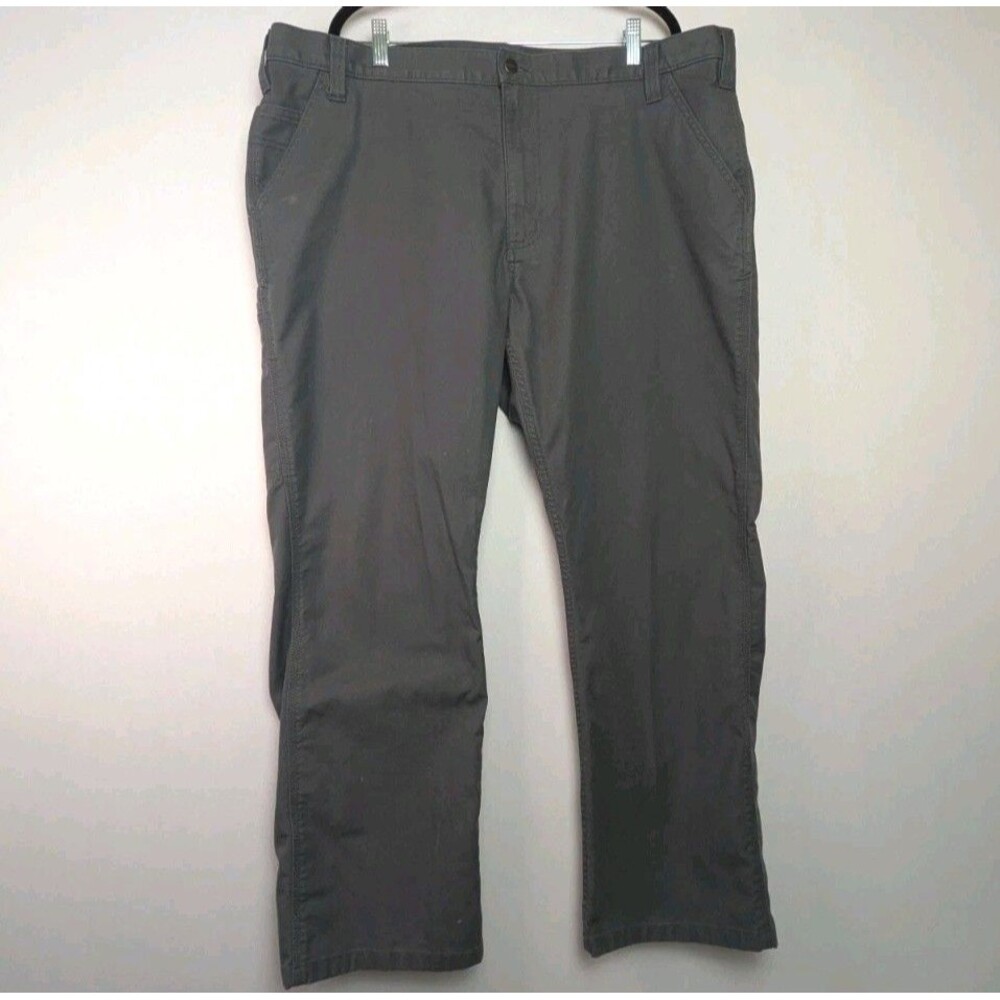 Carhartt Work Pants Mens 42x30 Rugged Flex Relaxed Fit Canvas Gray BN3109-M
